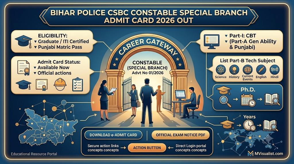 Bihar Police CSBC Constable Special Branch Admit Card 2026 OutThe Central Selection Board of Constables (CSBC), Bihar, has officially activated the link to download the e-Admit Cards for the written examination of Constable (Special Branch) under Advertisement No. 01/2026.
