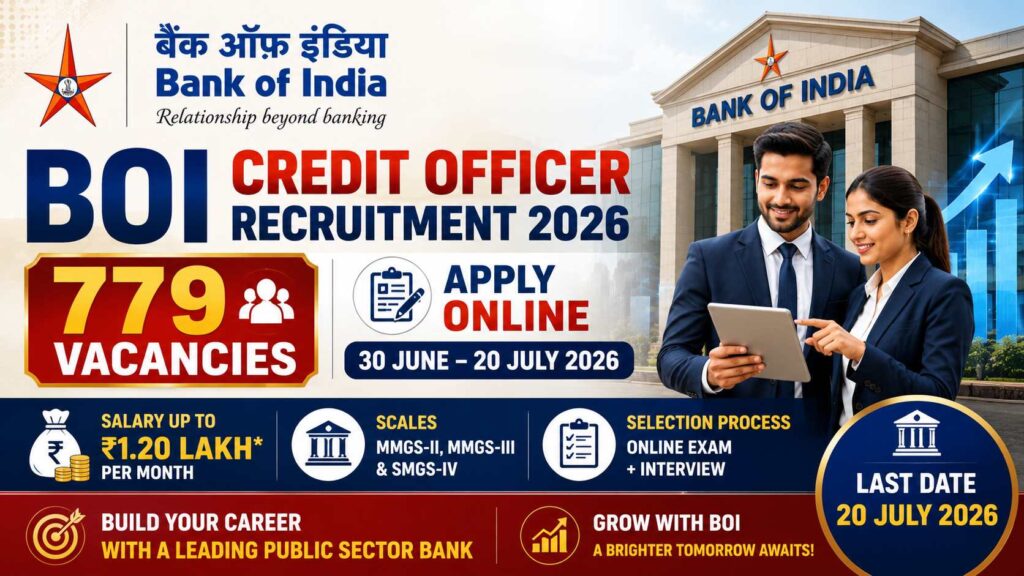 Bank of India (BOI) Credit Officer Recruitment 2026