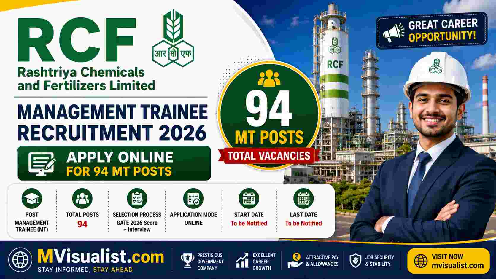 RCF Management Trainee Recruitment 2026: Apply Online for 94 MT Posts